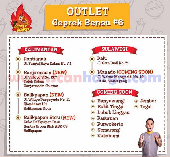 Tampak depan outlet Geprek Bensu Manado